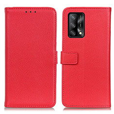 Custodia Portafoglio In Pelle Cover con Supporto D09Y per Oppo F19s Rosso