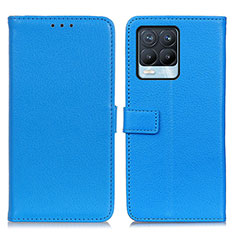 Custodia Portafoglio In Pelle Cover con Supporto D09Y per Realme 8 4G Cielo Blu