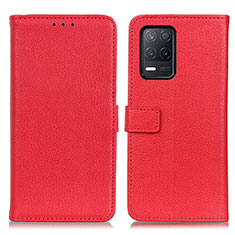 Custodia Portafoglio In Pelle Cover con Supporto D09Y per Realme 8 5G Rosso