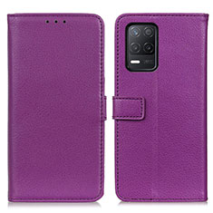 Custodia Portafoglio In Pelle Cover con Supporto D09Y per Realme 8s 5G Viola