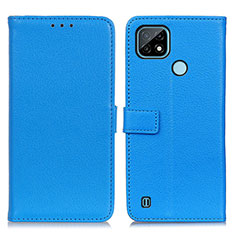 Custodia Portafoglio In Pelle Cover con Supporto D09Y per Realme C21 Cielo Blu