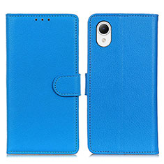 Custodia Portafoglio In Pelle Cover con Supporto D09Y per Samsung Galaxy A23s Cielo Blu