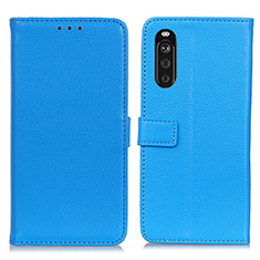 Custodia Portafoglio In Pelle Cover con Supporto D09Y per Sony Xperia 10 III SOG04 Cielo Blu