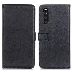 Custodia Portafoglio In Pelle Cover con Supporto D09Y per Sony Xperia 10 III SOG04 Nero