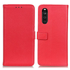 Custodia Portafoglio In Pelle Cover con Supporto D09Y per Sony Xperia 10 III SOG04 Rosso