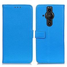 Custodia Portafoglio In Pelle Cover con Supporto D09Y per Sony Xperia PRO-I Cielo Blu