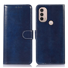 Custodia Portafoglio In Pelle Cover con Supporto D10Y per Motorola Moto E20 Blu