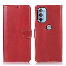 Custodia Portafoglio In Pelle Cover con Supporto D10Y per Motorola Moto G41 Rosso