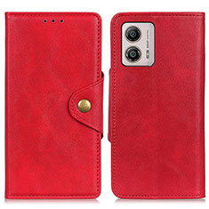 Custodia Portafoglio In Pelle Cover con Supporto D10Y per Motorola Moto G53 5G Rosso