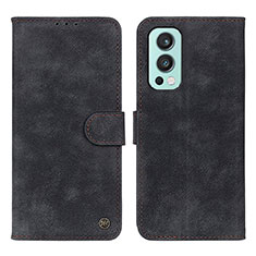 Custodia Portafoglio In Pelle Cover con Supporto D10Y per OnePlus Nord 2 5G Nero