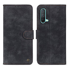 Custodia Portafoglio In Pelle Cover con Supporto D10Y per OnePlus Nord CE 5G Nero