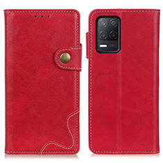 Custodia Portafoglio In Pelle Cover con Supporto D10Y per Realme 8 5G Rosso