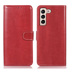 Custodia Portafoglio In Pelle Cover con Supporto D10Y per Samsung Galaxy S21 Plus 5G Rosso