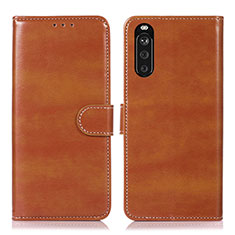 Custodia Portafoglio In Pelle Cover con Supporto D10Y per Sony Xperia 10 III Lite Marrone