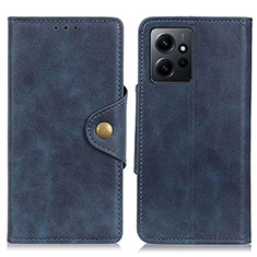 Custodia Portafoglio In Pelle Cover con Supporto D10Y per Xiaomi Redmi Note 12 4G Blu