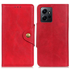 Custodia Portafoglio In Pelle Cover con Supporto D10Y per Xiaomi Redmi Note 12 4G Rosso