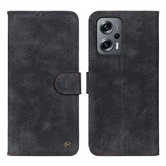 Custodia Portafoglio In Pelle Cover con Supporto D10Y per Xiaomi Redmi Note 12 Turbo 5G Nero