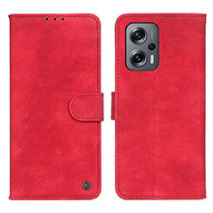 Custodia Portafoglio In Pelle Cover con Supporto D10Y per Xiaomi Redmi Note 12 Turbo 5G Rosso