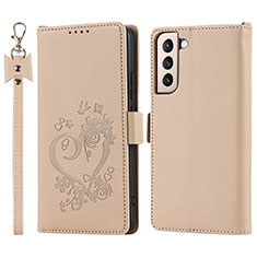 Custodia Portafoglio In Pelle Cover con Supporto D11T per Samsung Galaxy S23 Plus 5G Oro