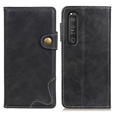 Custodia Portafoglio In Pelle Cover con Supporto D11Y per Sony Xperia 1 III Nero