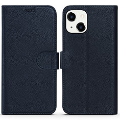 Custodia Portafoglio In Pelle Cover con Supporto DL1 per Apple iPhone 15 Blu