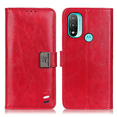 Custodia Portafoglio In Pelle Cover con Supporto DY01 per Motorola Moto E20 Rosso