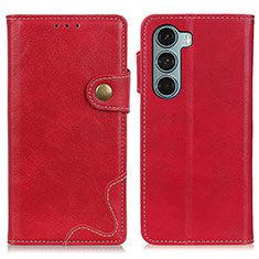 Custodia Portafoglio In Pelle Cover con Supporto DY01 per Motorola Moto Edge S30 5G Rosso