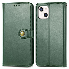 Custodia Portafoglio In Pelle Cover con Supporto F01 per Apple iPhone 15 Verde