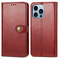 Custodia Portafoglio In Pelle Cover con Supporto F01 per Apple iPhone 16 Pro Rosso