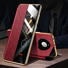 Custodia Portafoglio In Pelle Cover con Supporto F02 per Huawei Mate 40E 4G Rosso