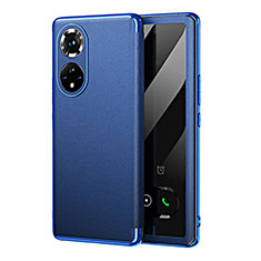 Custodia Portafoglio In Pelle Cover con Supporto GS1 per Huawei Honor 50 Pro 5G Blu