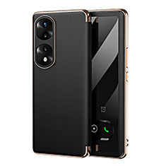 Custodia Portafoglio In Pelle Cover con Supporto GS1 per Huawei Honor 70 Pro+ Plus 5G Nero