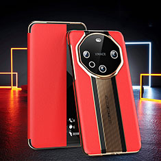 Custodia Portafoglio In Pelle Cover con Supporto GS4 per Huawei Mate 60 Pro Rosso