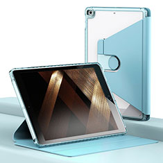 Custodia Portafoglio In Pelle Cover con Supporto H01 per Apple iPad 10.2 (2019) Azzurro