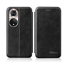 Custodia Portafoglio In Pelle Cover con Supporto H01D per Huawei Honor 50 5G Nero