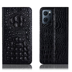 Custodia Portafoglio In Pelle Cover con Supporto H01P per Oppo Find X5 Lite 5G Nero