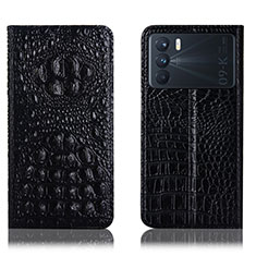 Custodia Portafoglio In Pelle Cover con Supporto H01P per Oppo K9 Pro 5G Nero