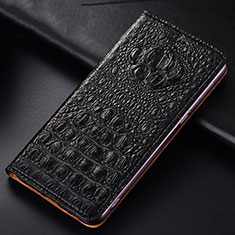 Custodia Portafoglio In Pelle Cover con Supporto H01P per Xiaomi Redmi 9 Nero