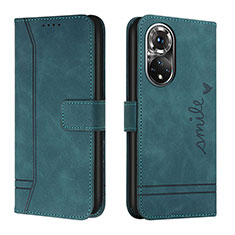 Custodia Portafoglio In Pelle Cover con Supporto H01X per Huawei Honor 50 5G Verde