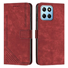 Custodia Portafoglio In Pelle Cover con Supporto H01X per Huawei Honor 70 Lite 5G Rosso