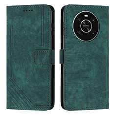 Custodia Portafoglio In Pelle Cover con Supporto H01X per Huawei Honor Magic4 Lite 4G Verde