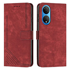 Custodia Portafoglio In Pelle Cover con Supporto H01X per Huawei Honor X7 Rosso