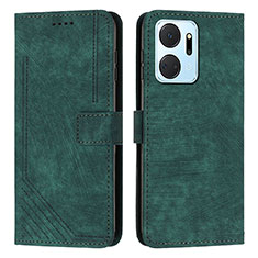 Custodia Portafoglio In Pelle Cover con Supporto H01X per Huawei Honor X7a Verde