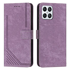 Custodia Portafoglio In Pelle Cover con Supporto H01X per Huawei Honor X8 4G Viola