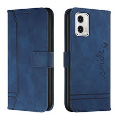 Custodia Portafoglio In Pelle Cover con Supporto H01X per Motorola Moto G73 5G Blu