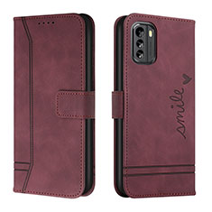 Custodia Portafoglio In Pelle Cover con Supporto H01X per Nokia G60 5G Rosso