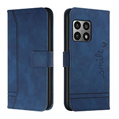 Custodia Portafoglio In Pelle Cover con Supporto H01X per OnePlus 10 Pro 5G Blu