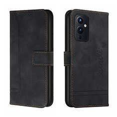 Custodia Portafoglio In Pelle Cover con Supporto H01X per OnePlus 9 5G Nero