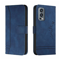 Custodia Portafoglio In Pelle Cover con Supporto H01X per OnePlus Nord 2 5G Blu