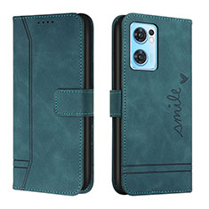 Custodia Portafoglio In Pelle Cover con Supporto H01X per OnePlus Nord CE 2 5G Verde